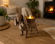 King Charles Spaniel waxinelichthouder met LED-waxinelichtje als sfeervolle woondecoratie in de woonkamer
